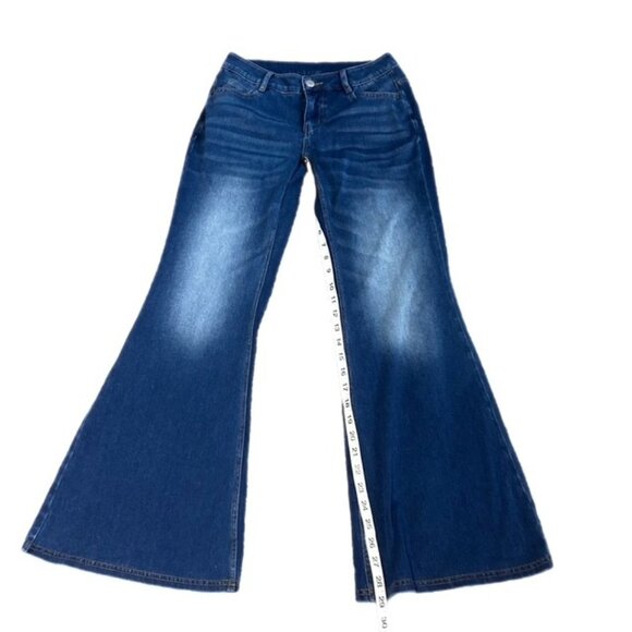 HALARA Flex Low Rise Flare Casual Jeans w/Pockets Estate Blue Denim XS Petite - Picture 11 of 12